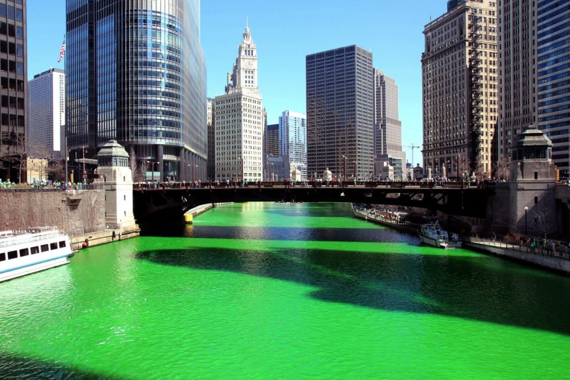 Chicago river green dye st patricks day wallpaper st patricks day parade 2025 killarney