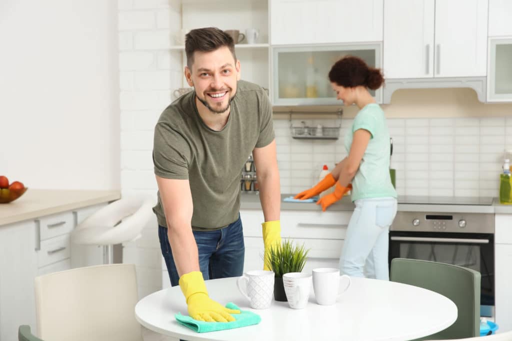 Know What To Bring To The Table, couple cleaning the house